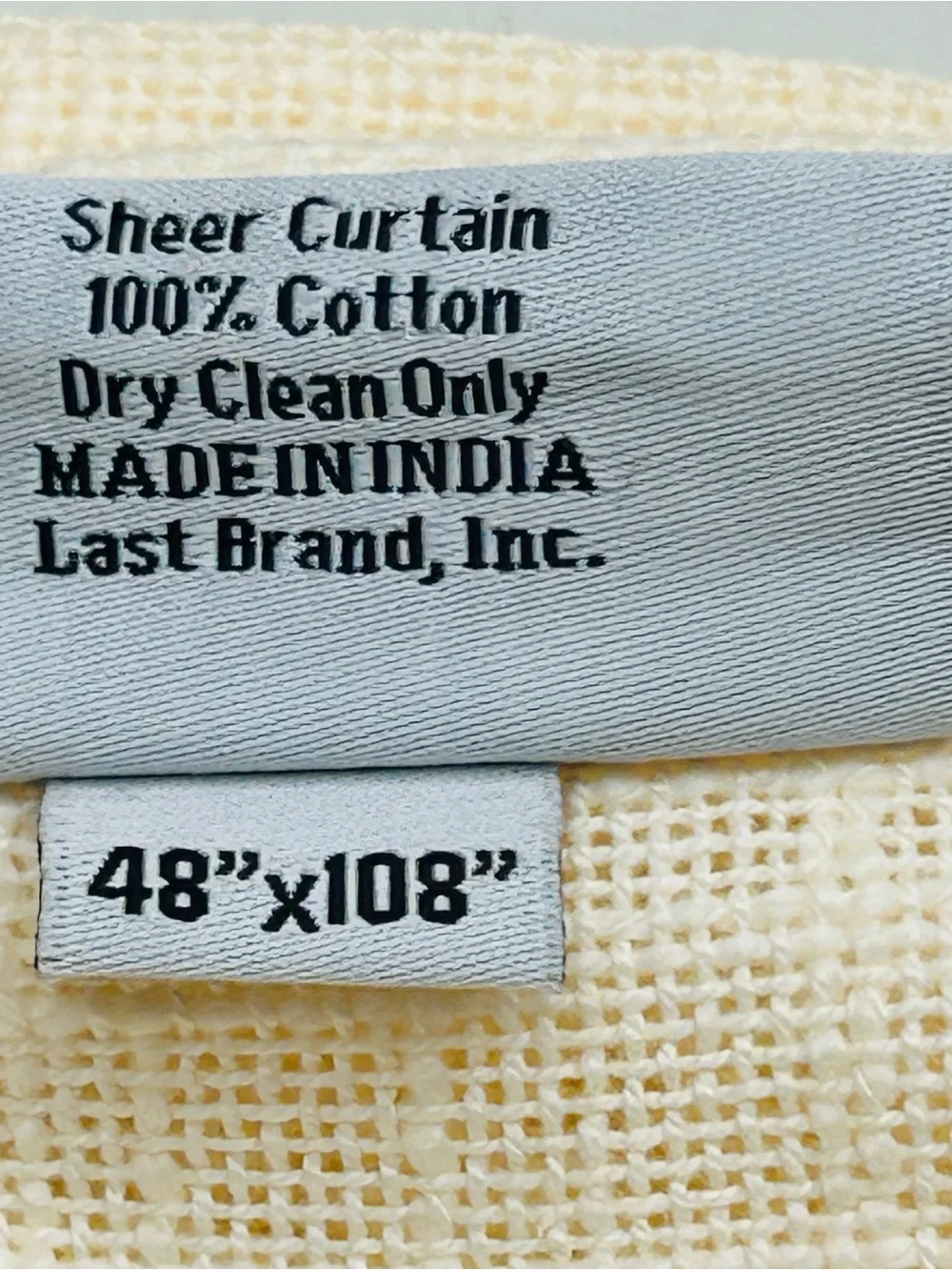 QUINCE Set Of 2 48x108 Cotton Sheer Curtains Ivory 9951